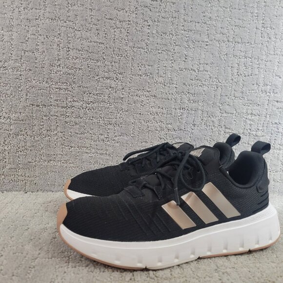 Adidas Swift Run Men's Size US 10 Black Gum Low Top Textile Athletic Sneakers - Picture 6 of 11